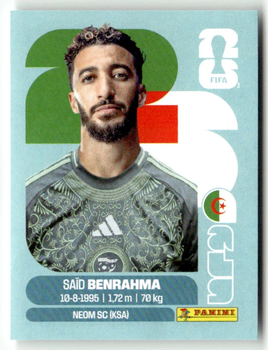 ALG 16 Said Benrahma - Sticker autocollant Panini Coupe du Monde FIFA 2026 Algérie - Pièce détachée