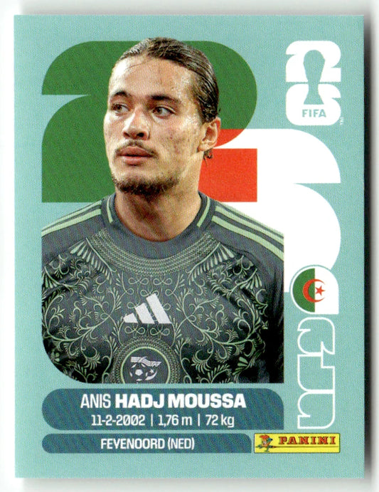 ALG 17 Anis Hadj Moussa - Sticker autocollant Panini Coupe du Monde FIFA 2026 Algérie - Pièce détachée