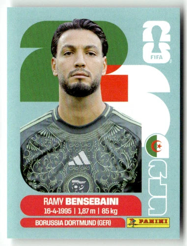 ALG 3 Ramy Bensebaini - Sticker autocollant Panini Coupe du Monde FIFA 2026 Algérie - Pièce détachée