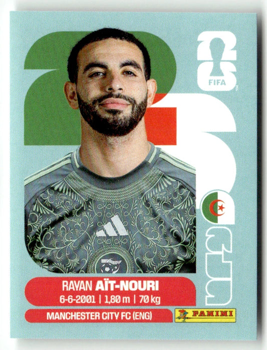 ALG 5 Rayan Aït-Nouri - Sticker autocollant Panini Coupe du Monde FIFA 2026 Algérie - Pièce détachée