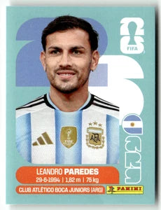 ARG 12 Leandro Paredes - Sticker autocollant Panini Coupe du Monde FIFA 2026 Argentine - Pièce détachée