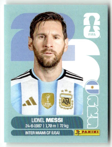 ARG 17 Lionel Messi - Sticker autocollant Panini Coupe du Monde FIFA 2026 Argentine - Pièce détachée