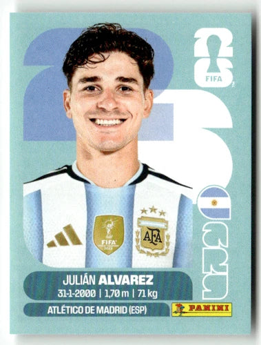 ARG 19 Julian Alvarez - Sticker autocollant Panini Coupe du Monde FIFA 2026 Argentine - Pièce détachée