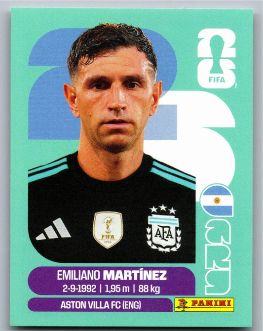 ARG 2 Emiliano Martinez - Sticker autocollant Panini Coupe du Monde FIFA 2026 Argentine - Pièce détachée