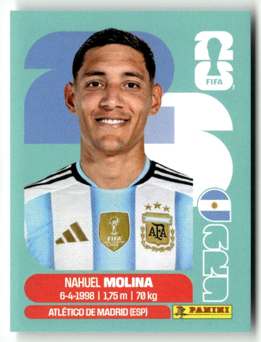 ARG 3 Nahuel Molina - Sticker autocollant Panini Coupe du Monde FIFA 2026 Argentine - Pièce détachée