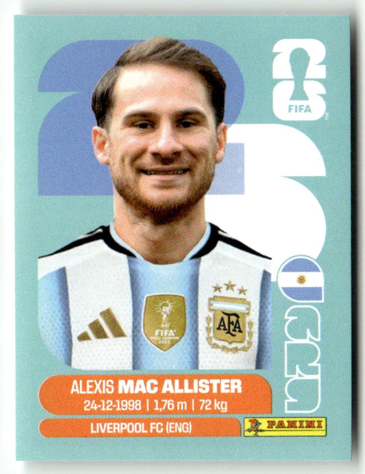 ARG 9 Alexis Mac Allister - Sticker autocollant Panini Coupe du Monde FIFA 2026 Argentine - Pièce détachée
