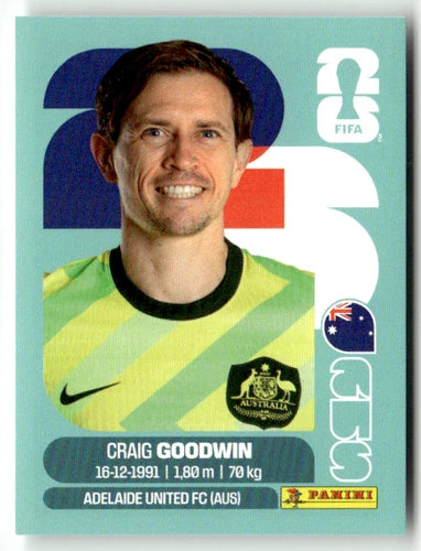AUS 17 Craig Goodwin - Sticker autocollant Panini Coupe du Monde FIFA 2026 Australie - Pièce détachée