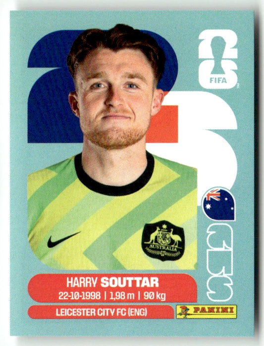 AUS 4 Harry Souttar - Sticker autocollant Panini Coupe du Monde FIFA 2026 Australie - Pièce détachée
