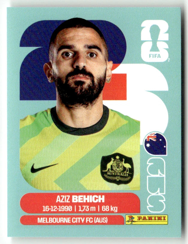 AUS 7 Aziz Behich - Sticker autocollant Panini Coupe du Monde FIFA 2026 Australie - Pièce détachée