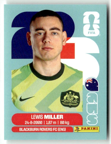 AUS 9 Lewis Miller - Sticker autocollant Panini Coupe du Monde FIFA 2026 Australie - Pièce détachée