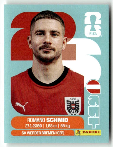 AUT 16 Romano Schmid - Sticker autocollant Panini Coupe du Monde FIFA 2026 Autriche - Pièce détachée