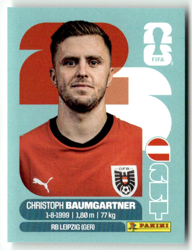 AUT 18 Christoph Baumgartner - Sticker autocollant Panini Coupe du Monde FIFA 2026 Autriche - Pièce détachée
