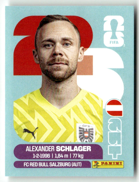 AUT 2 Alexander Schlager - Sticker autocollant Panini Coupe du Monde FIFA 2026 Autriche - Pièce détachée