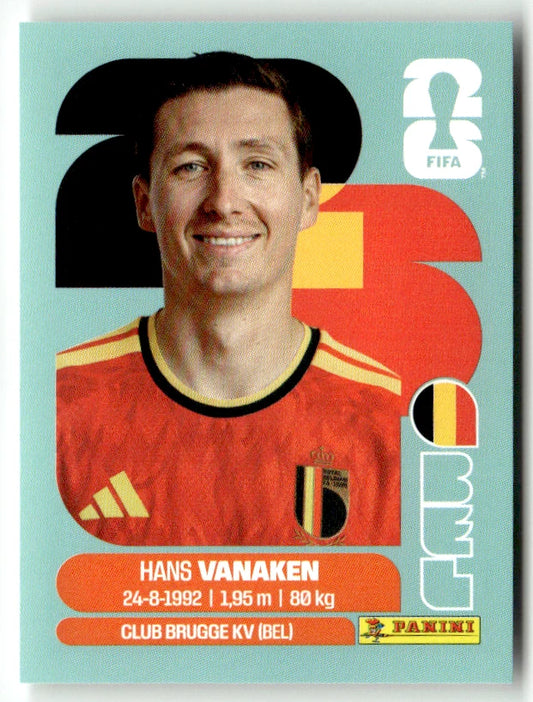 BEL 14 Hans Vanaken - Sticker autocollant Panini Coupe du Monde FIFA 2026 Belgique - Pièce détachée
