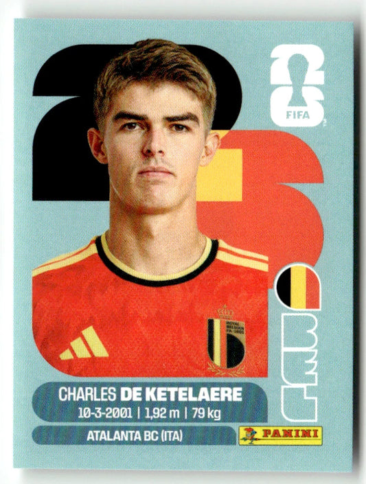 BEL 17 Charles de KETELAERE - Sticker autocollant Panini Coupe du Monde FIFA 2026 Belgique - Pièce détachée