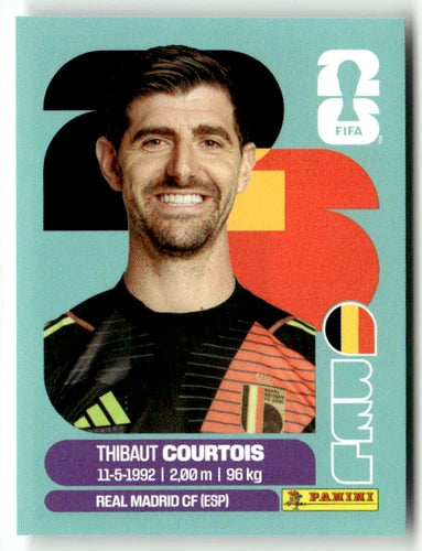 BEL 2 Thibaut Courtois - Sticker autocollant Panini Coupe du Monde FIFA 2026 Belgique - Pièce détachée