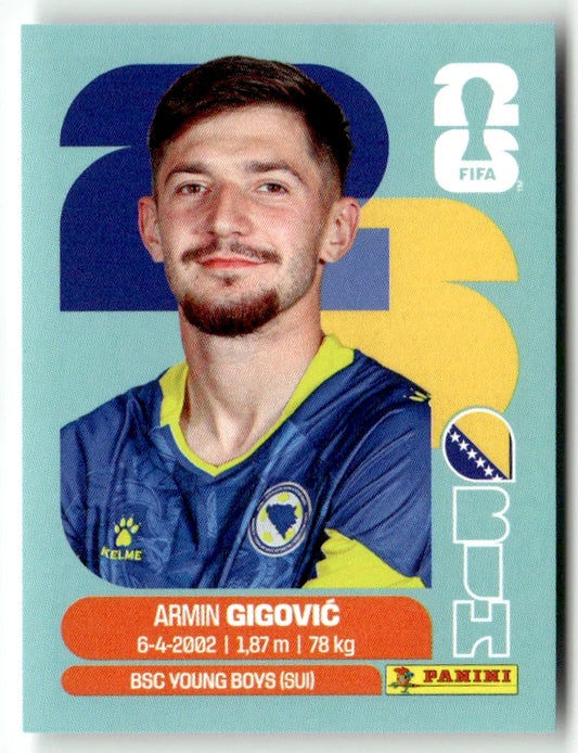 BIH 10 Armin Gigovic - Sticker autocollant Panini Coupe du Monde FIFA 2026 Bosnie-Herzégovine - Pièce détachée