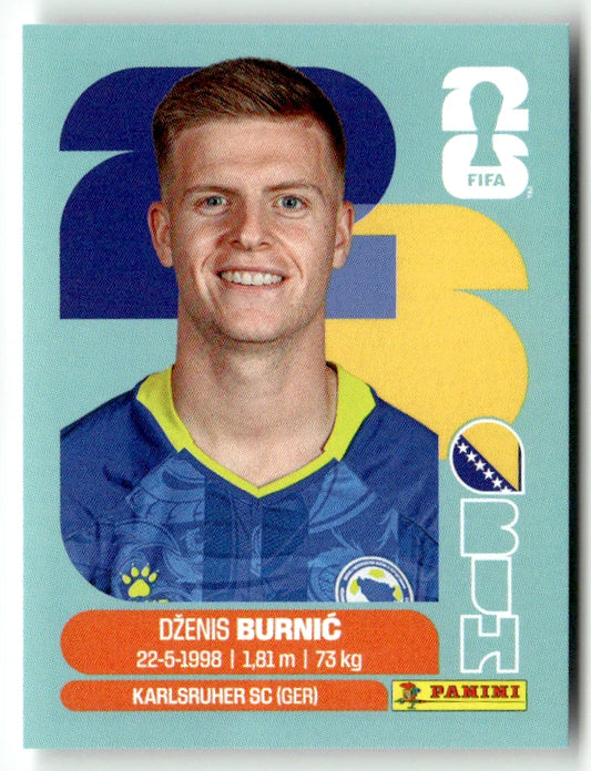 BIH 14 Dzenis Burnic - Sticker autocollant Panini Coupe du Monde FIFA 2026 Bosnie-Herzégovine - Pièce détachée