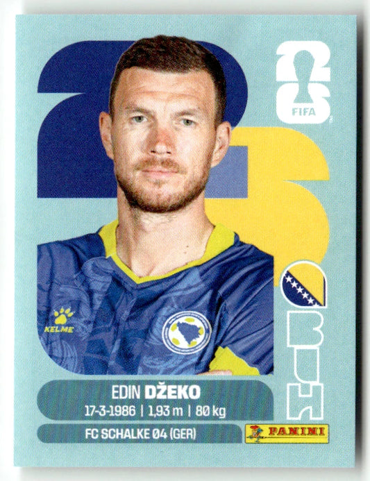 BIH 18 Edin Dzeko - Sticker autocollant Panini Coupe du Monde FIFA 2026 Bosnie-Herzégovine - Pièce détachée