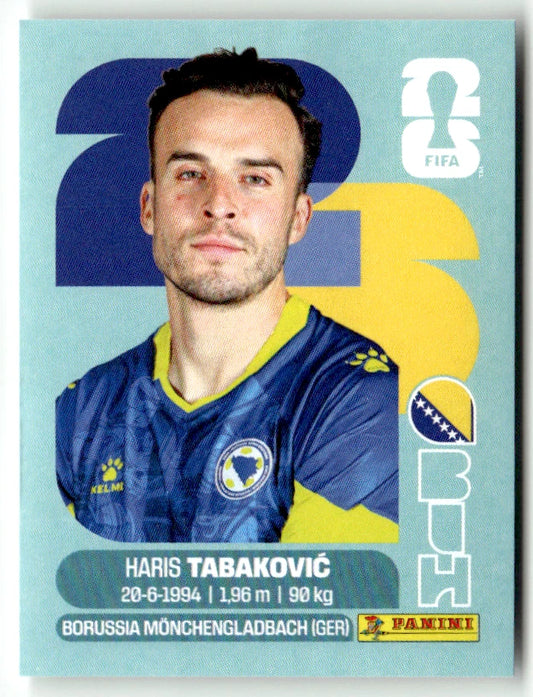 BIH 20 Haris Tabakovic - Sticker autocollant Panini Coupe du Monde FIFA 2026 Bosnie-Herzégovine - Pièce détachée