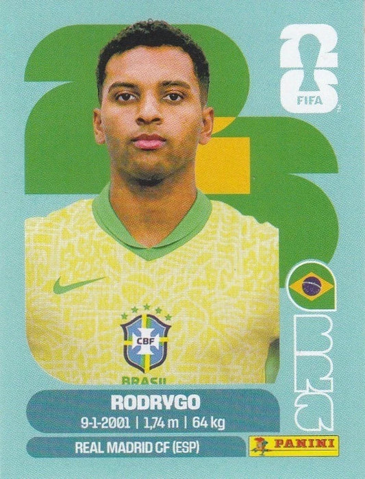 BRA 15 Rodrygo - Sticker autocollant Panini Coupe du Monde FIFA 2026 Brésil - Pièce détachée