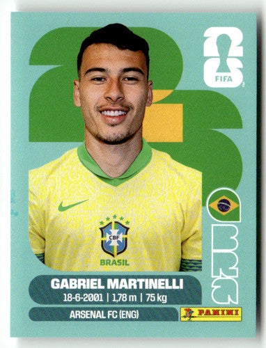 BRA 18 Gabriel MARTINELLI - Sticker autocollant Panini Coupe du Monde FIFA 2026 Brésil - Pièce détachée