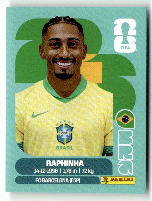 BRA 19 Raphinha - Sticker autocollant Panini Coupe du Monde FIFA 2026 Brésil - Pièce détachée