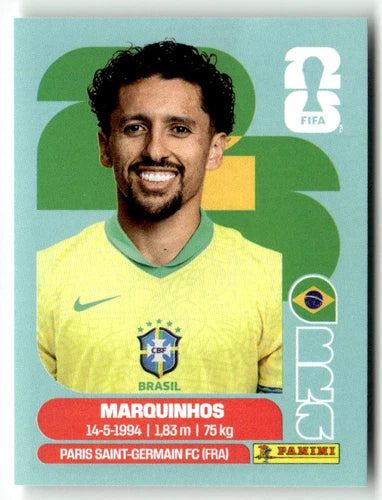 BRA 4 Marquinhos - Sticker autocollant Panini Coupe du Monde FIFA 2026 Brésil - Pièce détachée