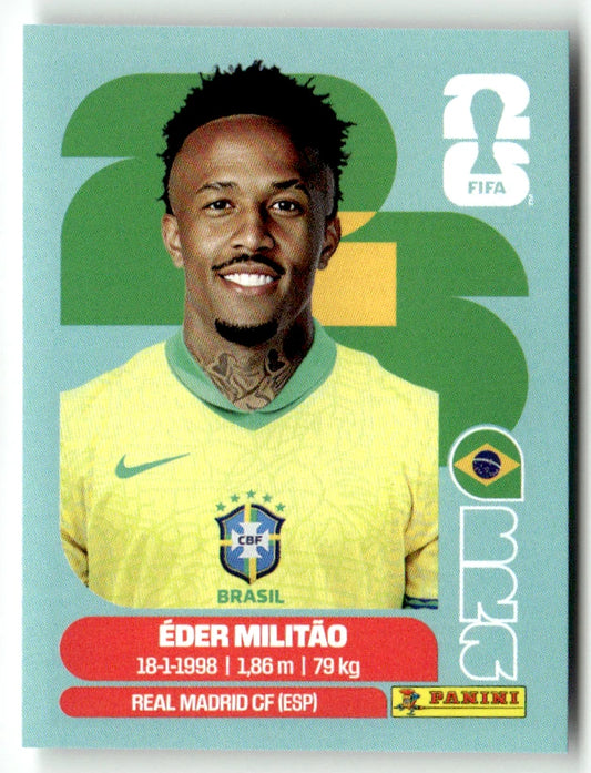 BRA 5 Eder Militao - Sticker autocollant Panini Coupe du Monde FIFA 2026 Brésil - Pièce détachée