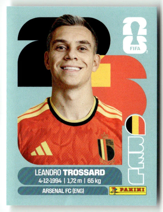 Bel 18 Leandro Trossard - Sticker autocollant Panini Coupe du Monde FIFA 2026 Belgique - Pièce détachée
