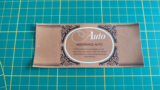 Billet assurance auto seul pièce détachée jeu de société Destins En famille sur les chemins de la vie MB #E44