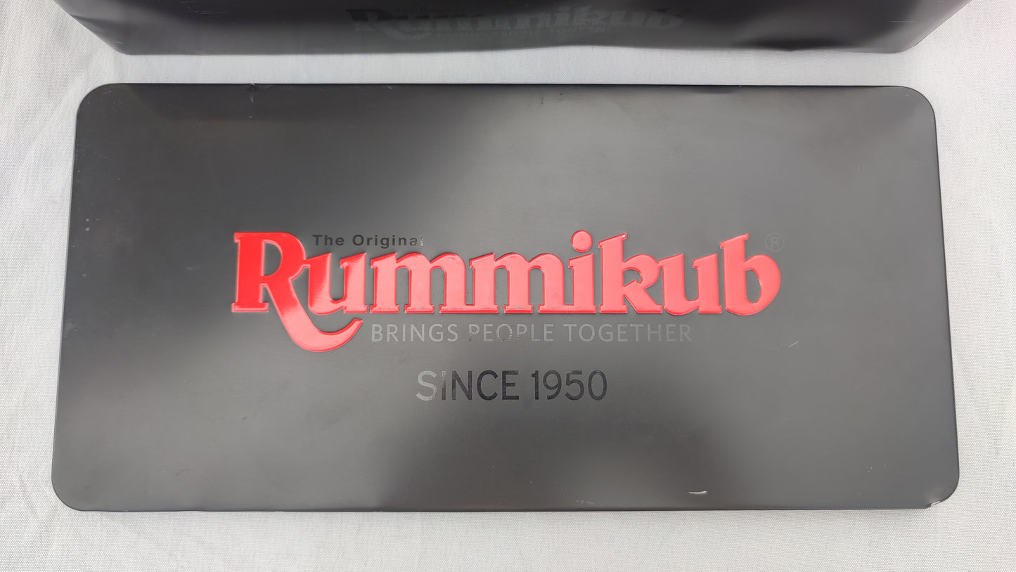 Boite métallique vide en l'état Rummikub Black Edition Goliath Pièce détachée #E73
