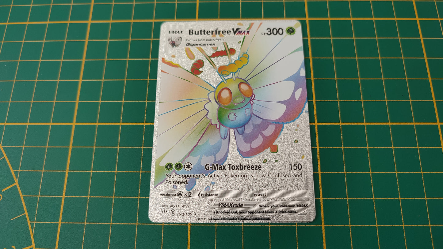 Butterfree Vmax carte illustration Pokémon cosplay couleur argent anglaise #SP