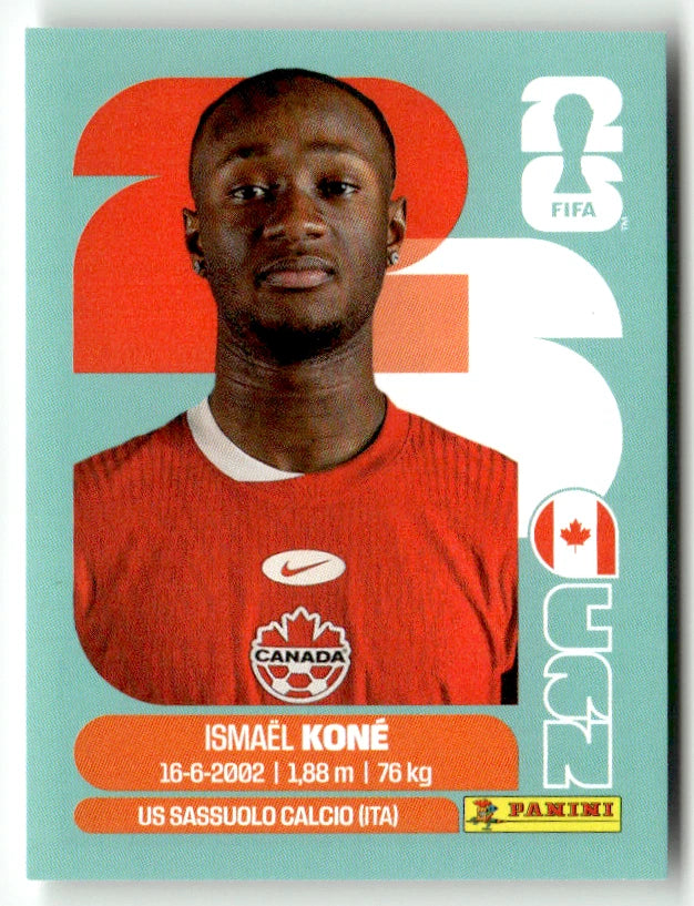 CAN 11 Ismael Kone - Sticker autocollant Panini Coupe du Monde FIFA 2026 Canada - Pièce détachée