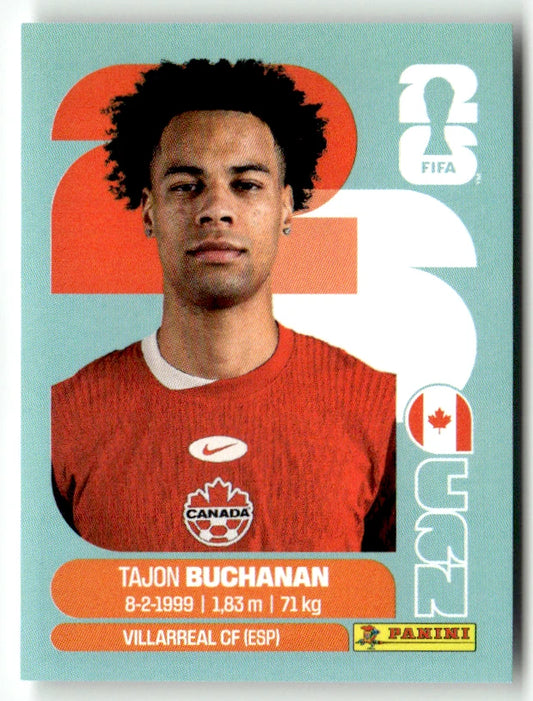 CAN 17 Tajon Buchanan - Sticker autocollant Panini Coupe du Monde FIFA 2026 Canada - Pièce détachée