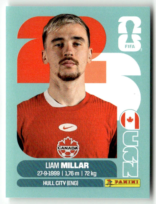 CAN 18 Liam Millar - Sticker autocollant Panini Coupe du Monde FIFA 2026 Canada - Pièce détachée
