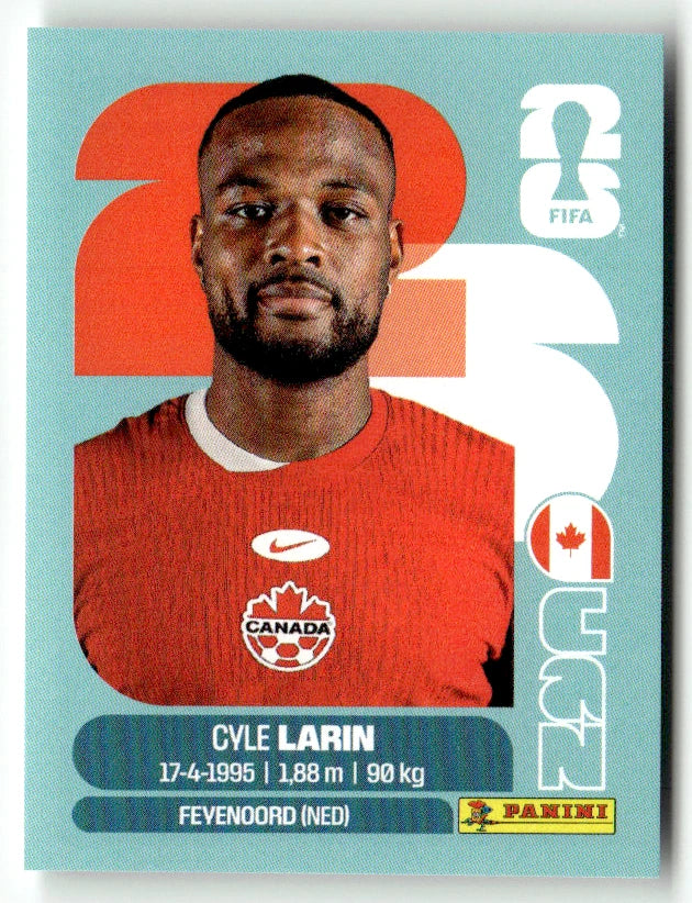 CAN 19 Cyle Larin - Sticker autocollant Panini Coupe du Monde FIFA 2026 Canada - Pièce détachée