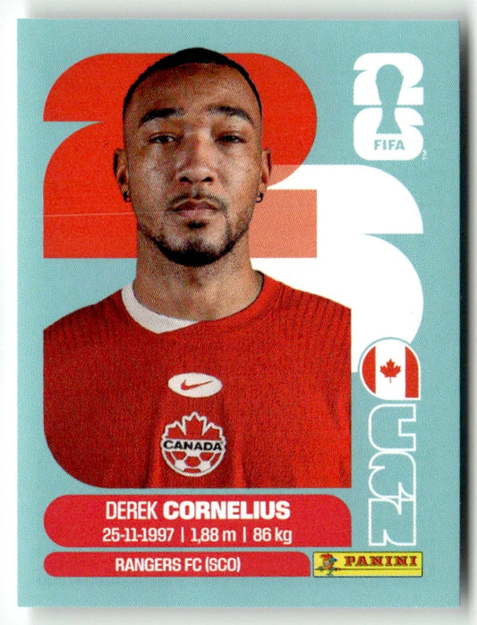 CAN 7 Derek CORNELIUS - Sticker autocollant Panini Coupe du Monde FIFA 2026 Canada - Pièce détachée
