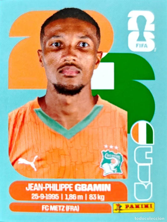 CIV 14 Jean-Philippe Gbamin - Sticker autocollant Panini Coupe du Monde FIFA 2026 Côte d'Ivoire - Pièce détachée