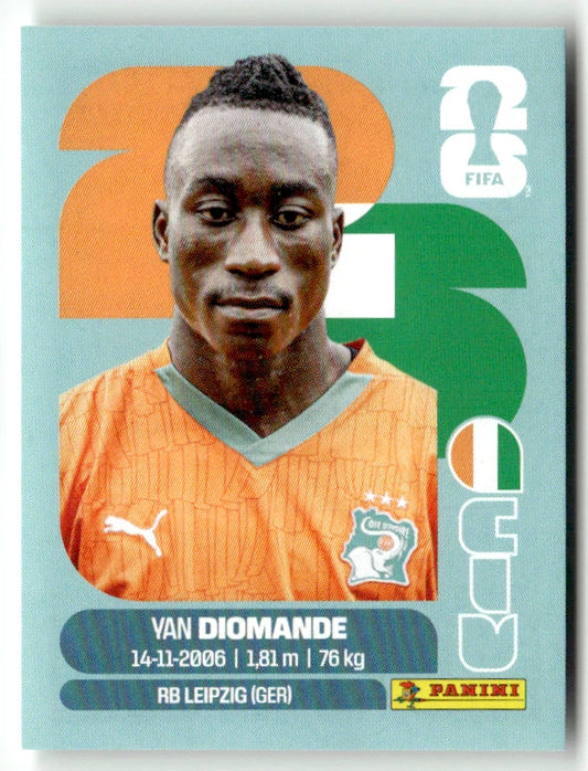 CIV 18 Yan Diomande - Sticker autocollant Panini Coupe du Monde FIFA 2026 Côte d'Ivoire - Pièce détachée