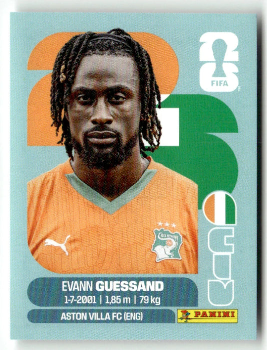 CIV 19 Evann Guessand - Sticker autocollant Panini Coupe du Monde FIFA 2026 Côte d'Ivoire - Pièce détachée