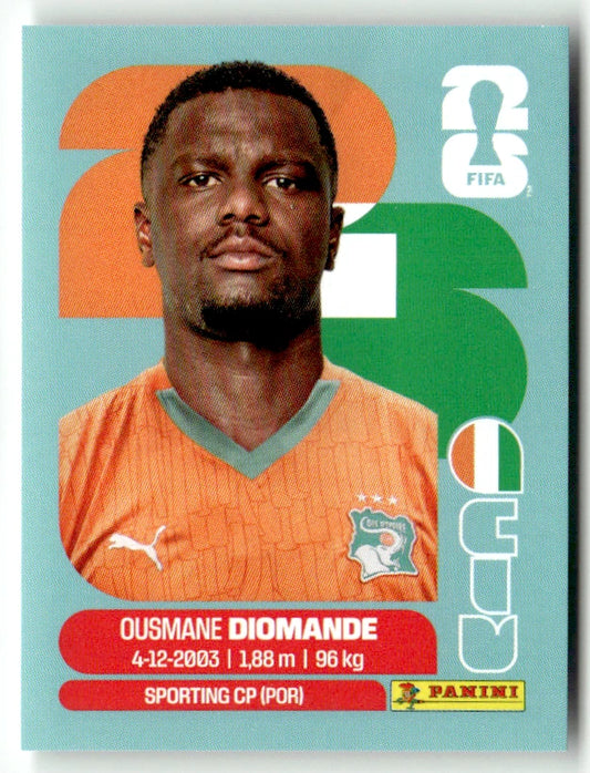CIV 9 Ousmane Diomande - Sticker autocollant Panini Coupe du Monde FIFA 2026 Côte d'Ivoire - Pièce détachée