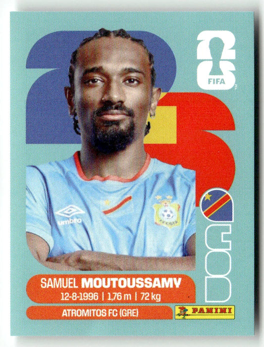 COD 11 Samuel Moutoussamy - Sticker autocollant Panini Coupe du Monde FIFA 2026 RD Congo - Pièce détachée