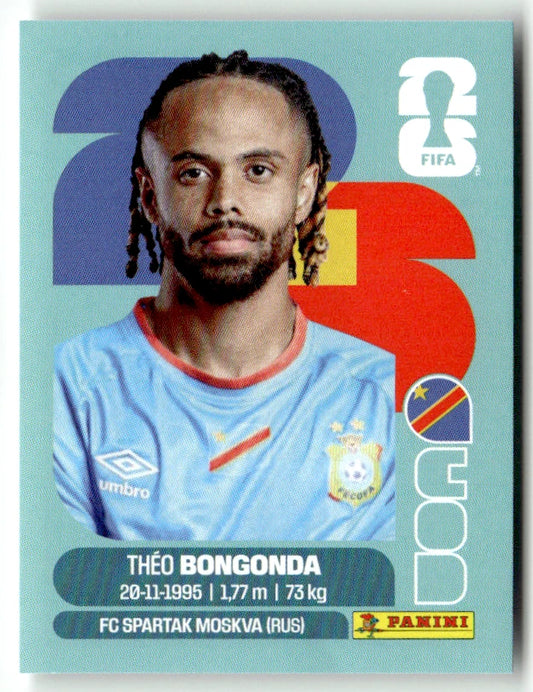 COD 14 Théo Bongonda - Sticker autocollant Panini Coupe du Monde FIFA 2026 RD Congo - Pièce détachée