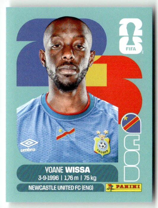 COD 16 Yoane Wissa - Sticker autocollant Panini Coupe du Monde FIFA 2026 RD Congo - Pièce détachée