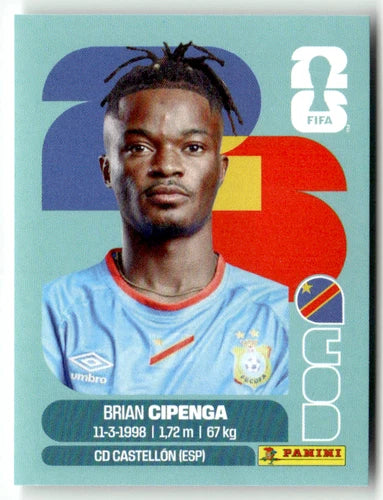 COD 17 Brian CIPENGA - Sticker autocollant Panini Coupe du Monde FIFA 2026 RD Congo - Pièce détachée