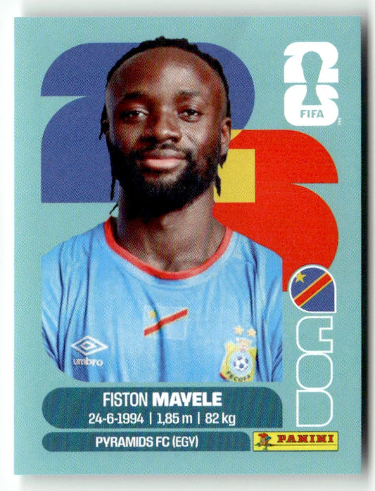 COD 18 Fiston Mayele - Sticker autocollant Panini Coupe du Monde FIFA 2026 RD Congo - Pièce détachée