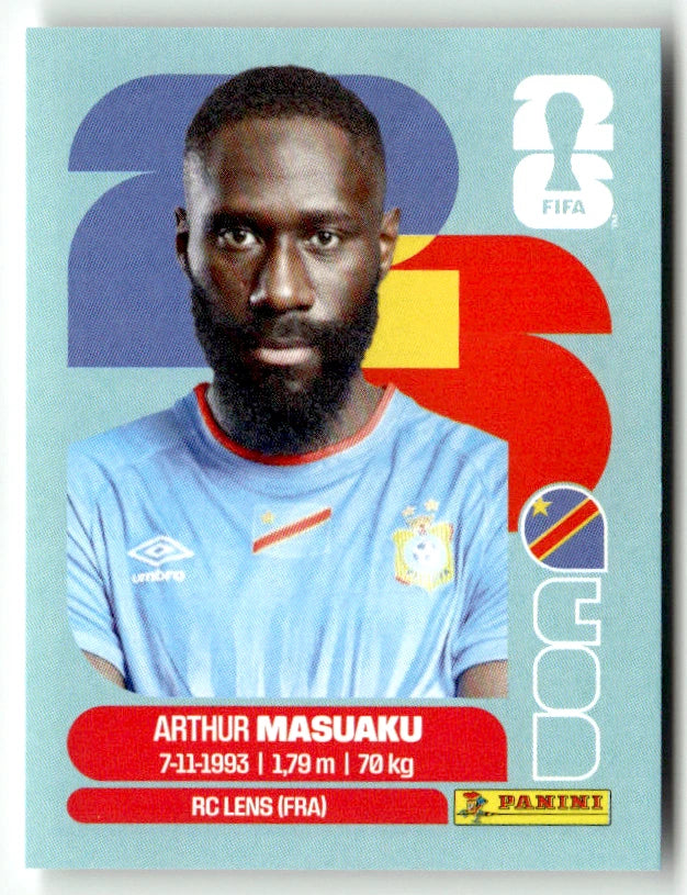 COD 5 Arhur Masuaku - Sticker autocollant Panini Coupe du Monde FIFA 2026 RD Congo - Pièce détachée