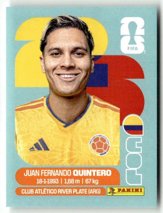 COL 15 Juan Fernando Quintero - Sticker autocollant Panini Coupe du Monde FIFA 2026 Colombie - Pièce détachée