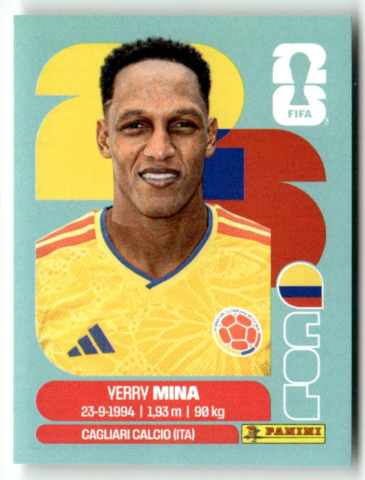 COL 5 Yerry Mina - Sticker autocollant Panini Coupe du Monde FIFA 2026 Colombie - Pièce détachée